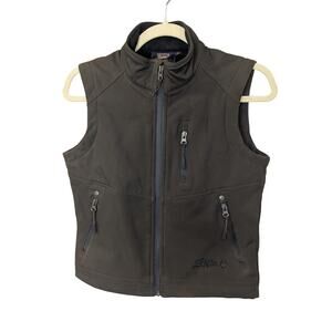 Rafter C Cowboy Kid Unisex Size Small Western Rancher Brown Bonded Full Zip Vest